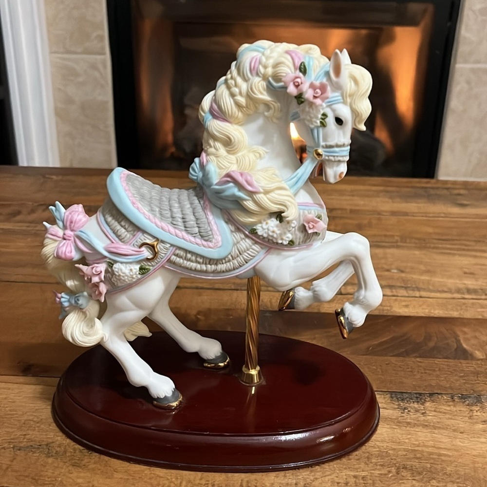 Lenox Carousel Horse Porcelain Ribbons & Bows, Pink/Blue